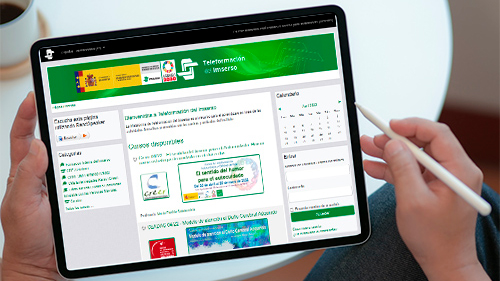 Imagen de la plataforma de Teleformación del Imserso