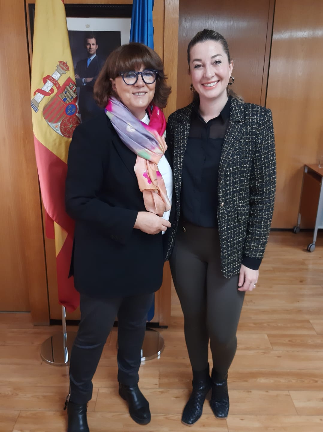 María Teresa Sancho Castiello, directora general del Imserso, junto a Verónica Meseguer del Pino, directora general de Mayores y Participación Activa del Gobierno de Canarias.
